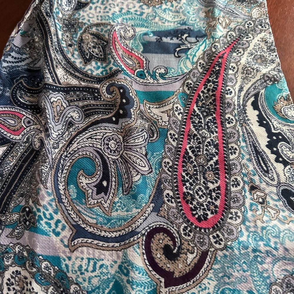 Chico’s Rectangular Multicolored Paisley Lightwei… - image 4